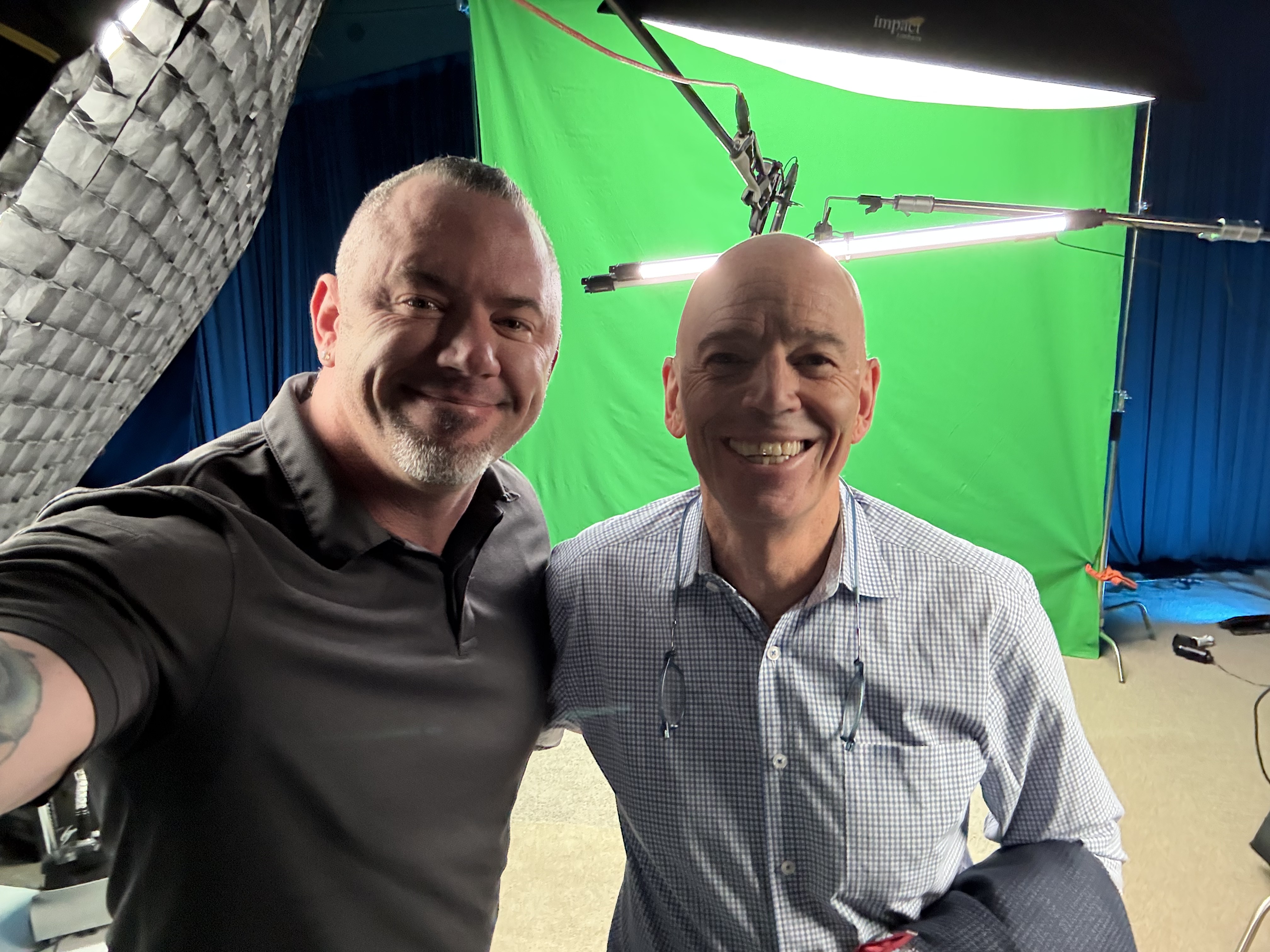 On set with Marc Randolph, co-founder of Netflix