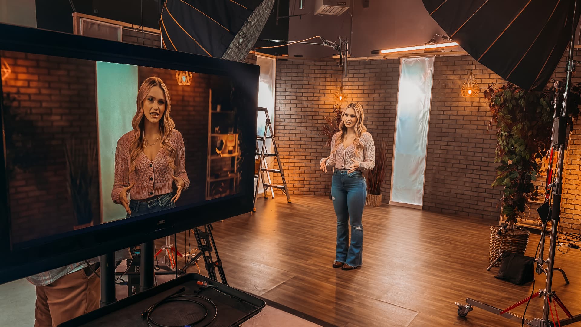 Directing a client shoot in the studio