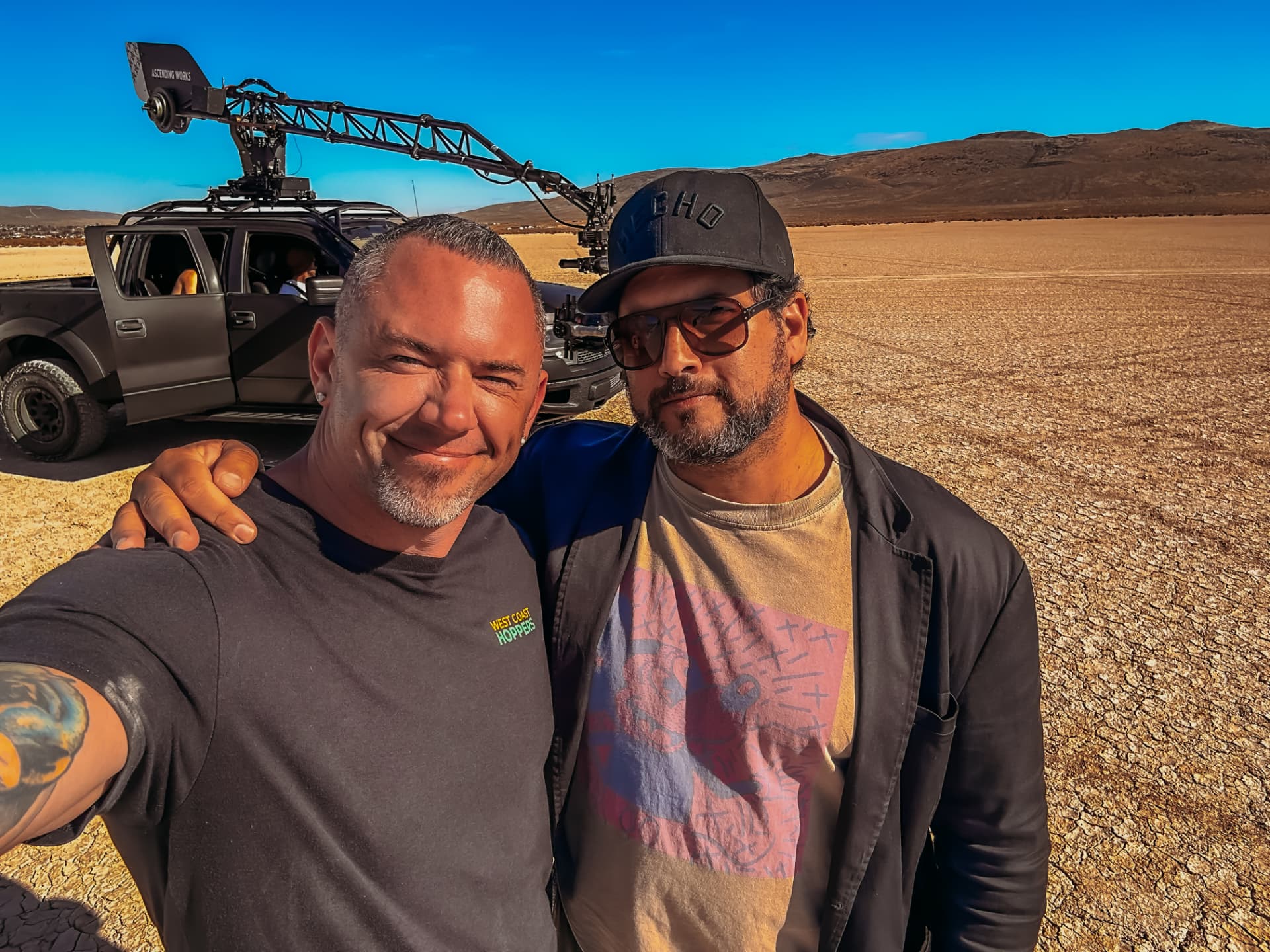 On set with Roberto Serrini